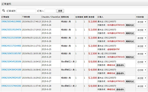 訂單搜尋匯整