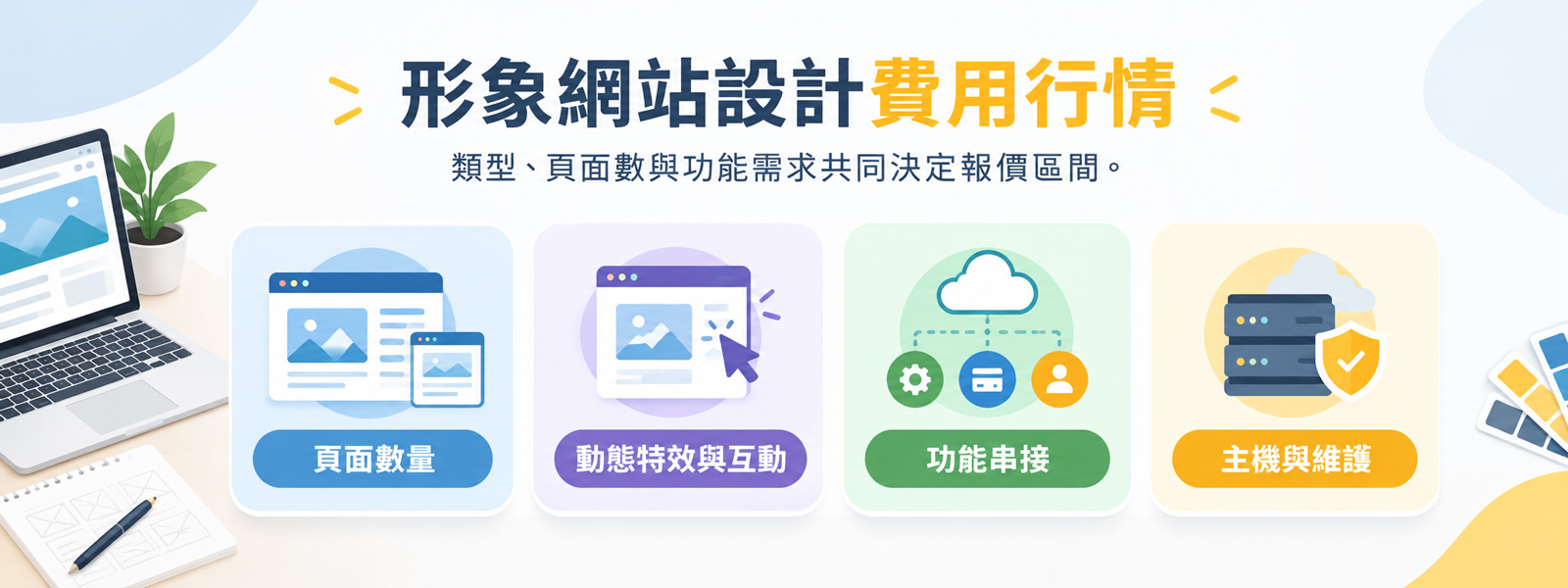 2026 形象網站設計費用行情：套版型、客製型與大型品牌官網的報價區間比較